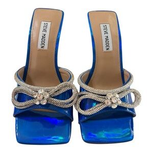 Steve Madden Embellished Heeled Sandals – Blue – Size 6M